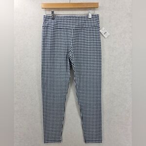 J. Crew Houndstooth Full-length Leggings Women's Size Medium Blue Gold